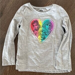 Disney Princess Gray Long Sleeve Kids Shirt